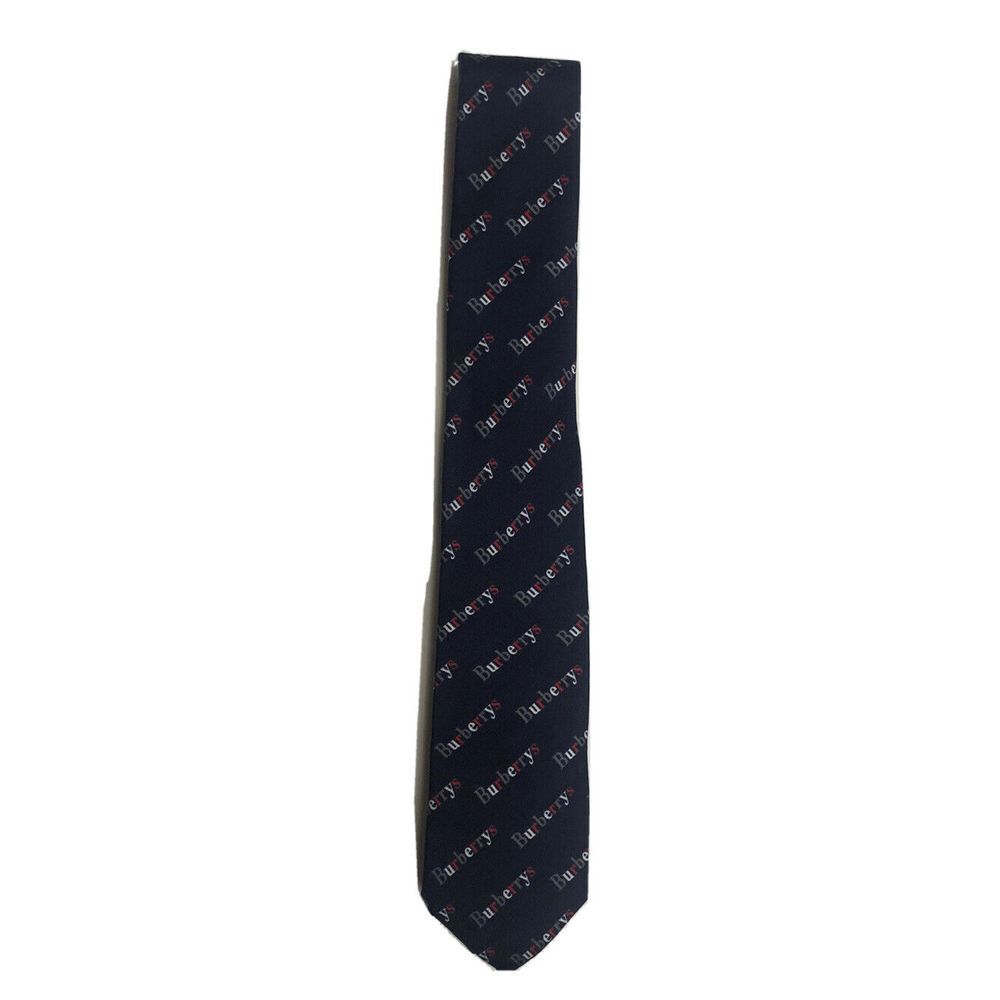 Burberry Tie Navy Archive Logo Print Manston Silk Made In Italy NEW - Picture 3 of 11